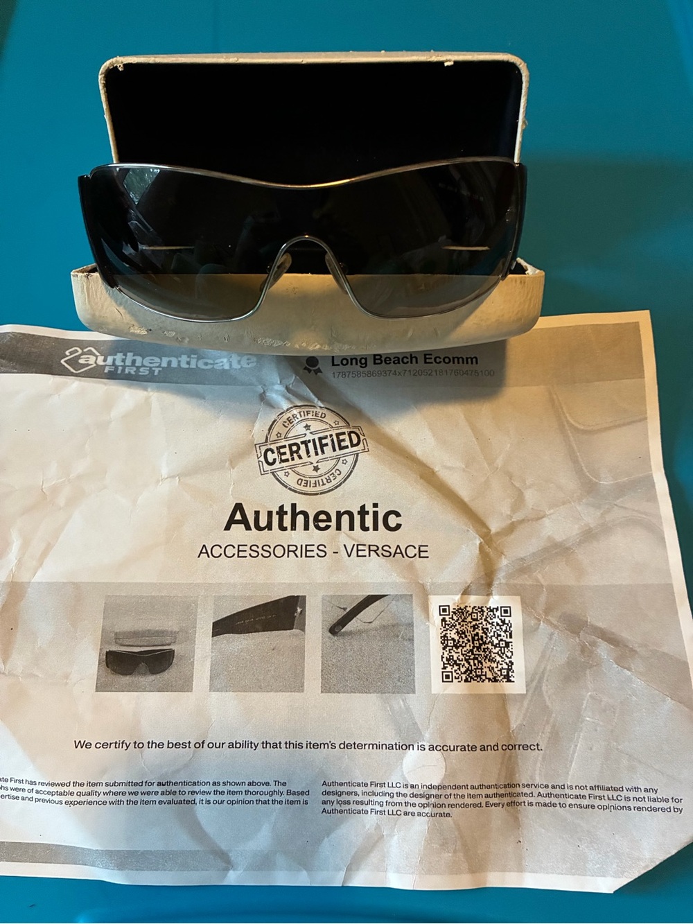Versace Gold Embossed Sunglasses with Versace Case and COA